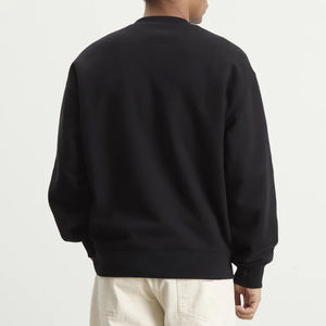 Custom 100 Cotton <b>Men</b> Heavyweight Oversized Classic <b>Black</b> Crewneck Sweatshirt Drop Shoulder <b>Men's</b> Sweatshirts - Product Image 3