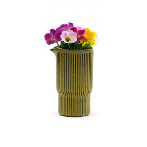 CYC3506YL - Pichet vase Tiki jaune paille moyen - 6,3 H - Product Image 4