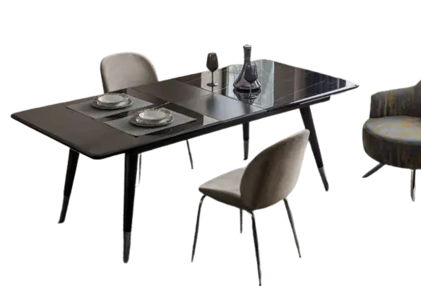 Conjunto de mesa de jantar com 6 cadeiras, aparador e espelho, novo designer de sala de jantar