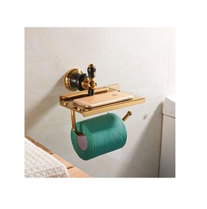Soportes de papel de latón de diseño antiguo bellamente elaborados para baños con acabados ornamentados y encanto atemporal - Product Image 2