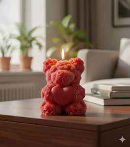 Bougie en forme d'ours en peluche personnalisée avec boîte/étiquette, bougie parfumée de luxe, étiquette personnalisée, cadeau de retour d'anniversaire, Saint-Valentin - Product Image 5