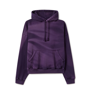 Sweat à capuche zippé avec lavage à la pierre personnalisé et délavé au soleil pour hommes en éponge française hiver 100% coton respirant de haute qualité - Product Image 1