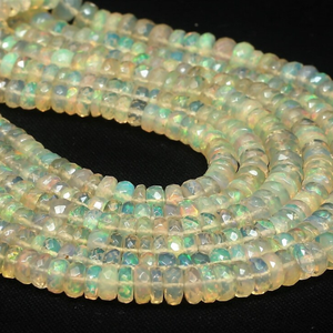 Cuentas Redondas Facetadas de Ópalo Etíope Amarillo de Primera Calidad AAA, Cuentas Facetadas de Ópalo Etíope Amarillo Brillante de 3-6 mm, Calidad AAA++ - Product Image 5