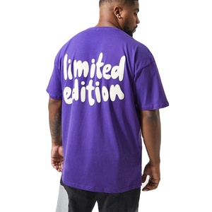 100% coton 180 grammes T-shirt ample surdimensionné de haute qualité pour hommes Logo personnalisé impression en mousse T-shirt imprimé bouffant 3d - Product Image 1