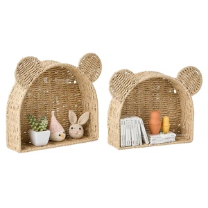 <b>Wicker</b> Straw Bear Shelf, <b>Storage</b> Shelf Hanging Wall, Home <b>Storage</b> and Organization Colorful From Viettimecraft Wholesale - Product Image 4