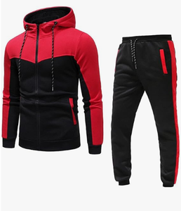 Winter Hooded Heavyweight Printed 100% Cotton Men's Track Suits Set Drawstring Closure Outdoor Jogging - Product Image 1