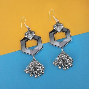Tip Top Fashions 1314941A Espejo chapado oxidado Jhumki Chandelier Pendientes Accesorio de moda - Product Image 1