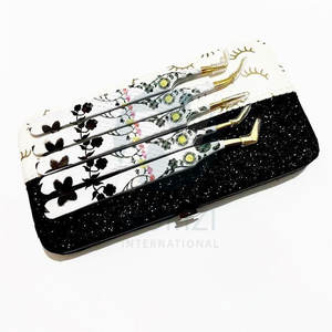 Pince d'extension de cils en acier inoxydable revêtue de papier en fibre de diamant droite à 90 degrés personnalisée de haute qualité en gros - Product Image 4