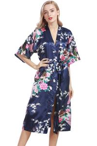 Stylish Boho Floral Print Long <b>Kimono</b> Women's Clothing Belt Holiday Gypsy Chic Sexy Bohemian Cover Ups Cape Robe Cotton - Product Image 2