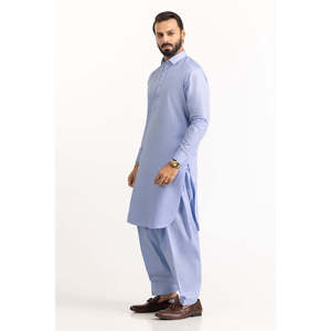 ผ้าฝ้ายสีน้ำเงินแบบไม่เย็บตะเข็บของเอเวดาสำหรับชุดเสื้อผ้าบุรุษ - Product Image 1