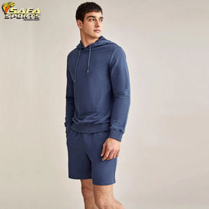 Unisex Custom Summer Pullover Hoodie and Cotton Jogging Wear <b>Shorts</b> <b>Set</b> Men's Active Bottoms Customizable Sweatsuit - Product Image 4