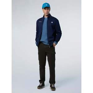 Collezione North Sails AC38 Felpa con Zip Integrale e Logo, 100% Poliestere Tessuto Lavorato a Maglia, Blu Navy - Product Image 1