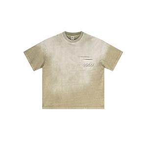 T-shirt Boxy en gros de qualité supérieure-Lavage à l'acide avec des hauts ronds Tee Vêtements pour hommes t-shirts pour hommes Fabriqué au Pakistan - Product Image 1