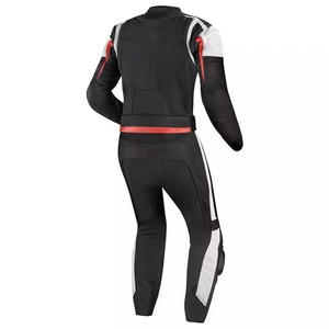 Combinaison de moto en cuir professionnelle en gros, vêtements de protection respirants à rayures noires et blanches, vêtements de sport de course à chaud - Product Image 3