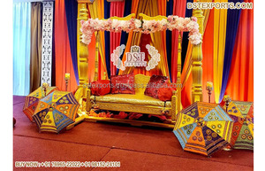 ชุดชิงช้าเวทีงานแต่งงานมุสลิมชุดชิงช้าสีทองสำหรับงานแต่งงานแบบมุสลิม - Product Image 5