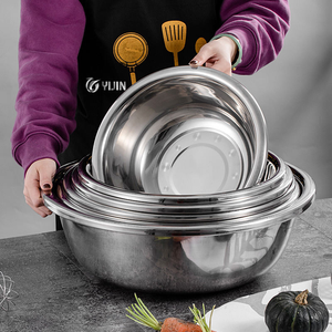 Factory Eco-Friendly Party Use Multiple Sizes and Weight Stainless Steel <b>Mixing</b> <b>Bowls</b> Deep Round Wash Basin - Product Image 4