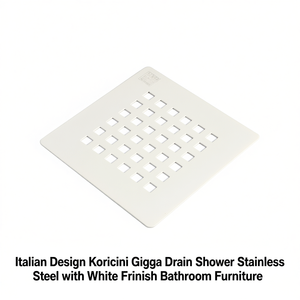 Italian Design Koricini Griglia <b>Drain</b> Shower Stainless Steel with White Finish <b>Bathroom</b> Furniture - Product Image 2