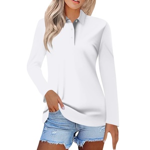 Activewear, camiseta Polo de manga larga para mujer, camisetas Polo de Golf, ligeras, de secado rápido, que absorben la humedad, deportes atléticos de tenis - Product Image 4