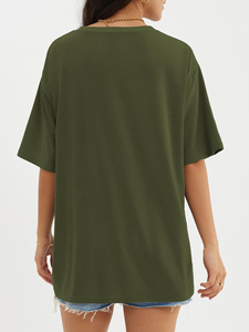 Venta al por mayor de fábrica, camisetas sólidas ligeras de secado rápido para mujer, tela de lona, Impresión de logotipo personalizado, estilo Streetwear - Product Image 3