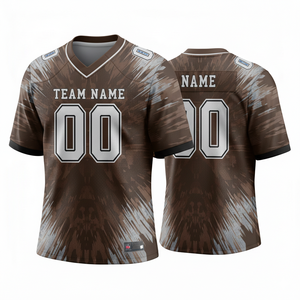 Custom American Football Practice Jersey Adults Short Sleeve Breathable Plus Size Option Front 100% Polyester V-neck - Product Image 2