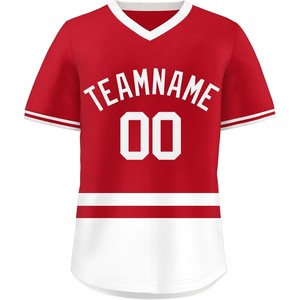 Wholesale Breathable Plus Size Mesh Baseball Jerseys Custom V Neck Style Heat-Transfer Printing Tackle Twill Names for Clubs - Product Image 5