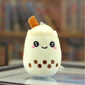 Porte-clés en peluche Boba blanc mignon 10 cm, pendentif en coton et tissu, poupées en peluche douces, 5-7 ans, unisexe - Product Image 2