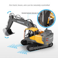 Camión Excavadora RC VOLVO a Escala 1/16 Tiktok Cada E568-001, 17 Canales, 3 en 1, de Construcción de Aleación con Luz y Sonido