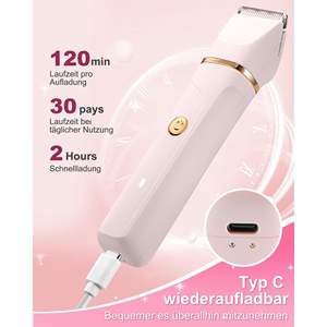 Depiladora Eléctrica 3 en 1 Recargable para Mujer, con Doble Cuchilla, Resistente al Agua IPX7, para Rostro, Piernas y Área del Bikini, Herramienta de Depilación Lavable - Product Image 3