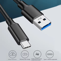 Kabel Data USB 3.1 Gen2 Berkualitas Tinggi, Transfer Data 10Gbps, Pengisian Cepat, USB A ke Tipe C untuk Ponsel, Komputer, Hard Drive