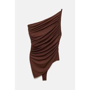 Blusa Informal Asimétrica con Botones a Presión, Mangas Caídas, Cuello Redondo, Logotipo Frontal, 100% Poliéster - Product Image 6