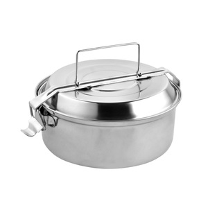 Stainless Steel Lunch Box with 2 Plates (16 cm). - Product Image 1