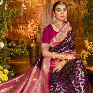 Saroski en soie Collection de vêtements de fête pour femmes Saree Toutes les saisons Catalogue complet disponible au tarif de gros pour les tenues de fête - Product Image 1