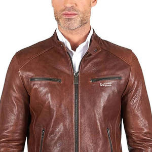 OEM fabricado en fábrica hecho hombres chaquetas de cuero de moda/logotipo personalizado y diseño de chaquetas de cuero de los hombres - Product Image 5