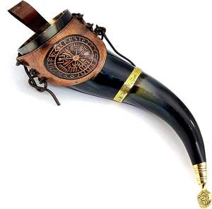 Buffalo Viking écologique Animal corne à boire support en acier de corne noire naturelle polie à la main taille personnalisée Offre Spéciale bas prix - Product Image 1