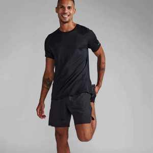 Ensemble T-shirts et shorts unis personnalisés pour hommes T-shirt à manches courtes 100 coton avec shorts décontractés assortis Fourniture en vrac de logo OEM - Product Image 1