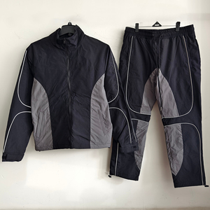 Conjuntos de retazos transpirables para atletas, fabricantes de chaquetas cortavientos de gran tamaño personalizadas, chándales de primavera con tiras reflectantes - Product Image 1