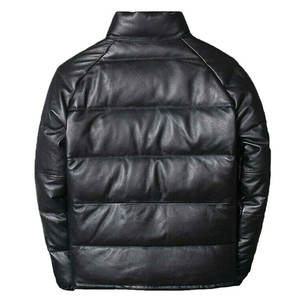 Chaqueta de Cuero Genuino Acolchada Negra para Hombre, Prenda Exterior Elegante con Estilo Único y la Mejor Calidad - Product Image 2
