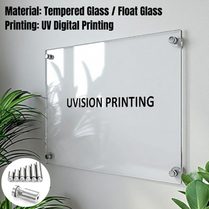 UV Printed Glass Sign for Office & Corporate Decoration - Product Image 1