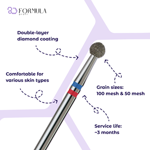 หัวเจียรเพชรสำหรับเครื่องตะไบเล็บมืออาชีพ ขนาด 3.5 มม. สีน้ำเงิน+แดง สำหรับการดูแลผิวหนังบริเวณจมูกเล็บ - Product Image 2