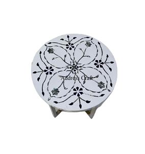 Table basse ronde en nacre incrustée de perles, meubles de Style Unique, serpillière décorative multicolore, Table d'appoint moderne - Product Image 1