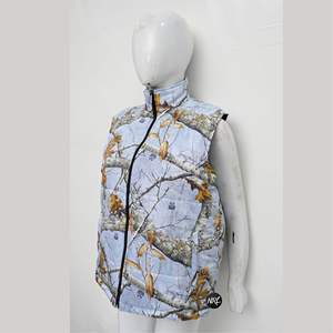 Gilet matelassé en coton avec logo personnalisé unisexe et col montant, tissu en toile tricotée, vêtements de cérémonie chauds et longs pour l'hiver en plein air avec fermeture éclair - Product Image 6