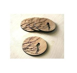 Posavasos de madera artesanal artístico perfecto para la cocina rústica y la elegante protección de la superficie de la Mesa del hogar - Product Image 1