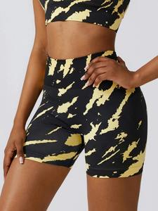 Taille haute sans couture et levage des hanches Short de yoga d'exercice de teinture par cravate - Product Image 5