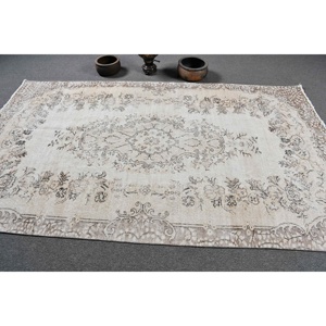 Clásico Vintage 5,2X9 pies blanco Beige lana alfombra turca tejido plano Patchwork patrón látex para sala de estar pasillo decoraciones - Product Image 3