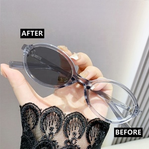 Anti luz azul mujeres damas 2024 ovalado pequeño PC blanco gris Rosa miopía lentes de transición fotocromático bisel foto gris <span class=keywords><strong>gafas</strong></span> - Product Image 2