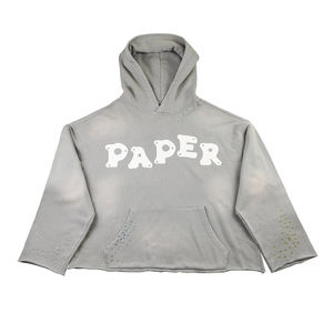 Sweat à capuche personnalisé pour hommes OEM ODM 100% Pull en coton Imprimé lumineux Hip Hop Boxy Fit 360G Sweat à capuche tricoté grande taille - Product Image 4