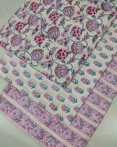 ผ้าฝ้าย100% พิมพ์ลายบล็อกมือผ้าฝ้ายระบายอากาศเป็นมิตรกับสิ่งแวดล้อมผ้าฝ้ายทำด้วยมือจาก Jaipur Heritage แบบดั้งเดิม - Product Image 3