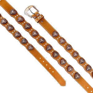 เข็มขัดหนังแท้สไตล์วินเทจคลาสสิค หัวทองเหลืองรูปหัวใจ ขนาด 40 มม. ปรับแต่งได้ - Product Image 2