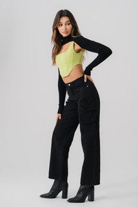 กางเกงยีนส์ลำลองขายาวสำหรับ2025กางเกงเอวสูงปานกลางระบายอากาศได้ดีมีกระดุมดีไซน์แบบลำลองสำหรับฤดูหนาว - Product Image 5