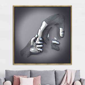 Arte Mural Moderno en Vidrio Templado - Impresión en Lienzo, Lienzo con Marco Dorado - Product Image 1